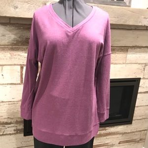 Yidarton 2XL dusty purple long-sleeve v-neck sweatshirt